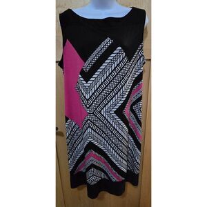 Cato Womens Geometric Print Sleeveless Dress 100% Wool Size 6